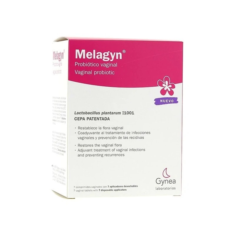 Gynea Melagyn Probiótico Vaginal – 7 Comprimidos Vaginales con Aplicadores Desechables