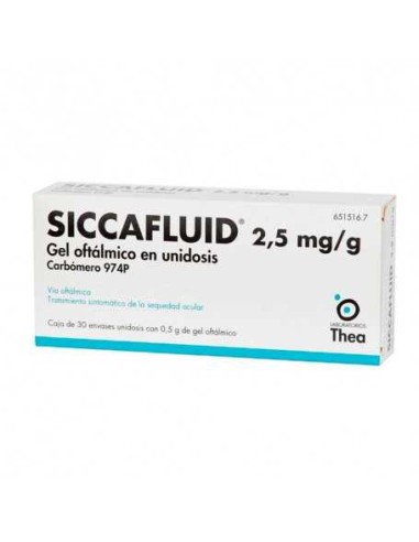 SICCAFLUID 2,5 MG/G GEL OFTALMICO 30 MONODOSIS 0,5 G