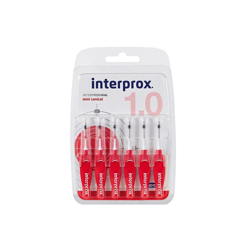 DentAid Interprox Mini Cónico Cepillos Interproximales de 1.0 mm – 6 Unidades