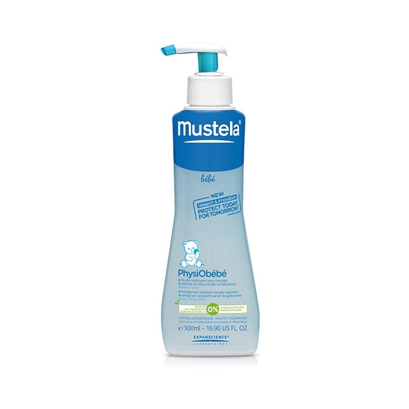 Mustela Bébé PhysiObebé - Agua Limpiadora Sin Aclarado (300 ml) Dosificador