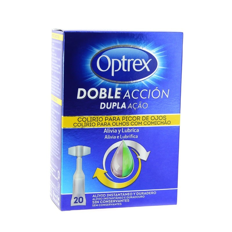 Optrex Doble Acción Colirio para Picor de Ojos – 20 Monodosis