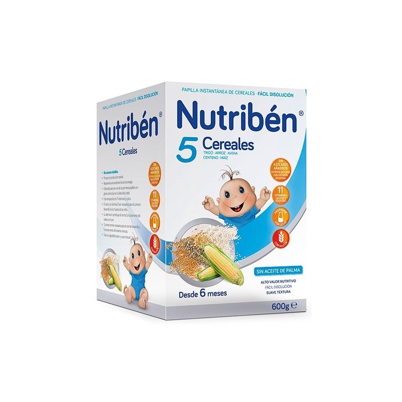 Nutribén 5 Cereales +6 Meses (600 g)