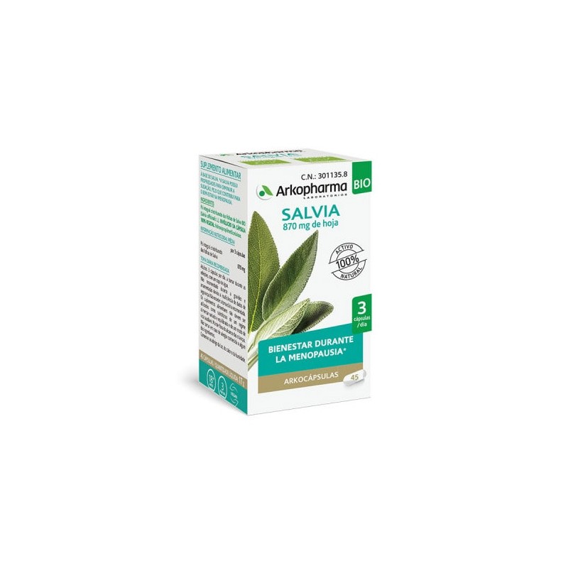 ARKOCÁPSULAS Salvia BIO – Bienestar Menopausia (45 Cápsulas)