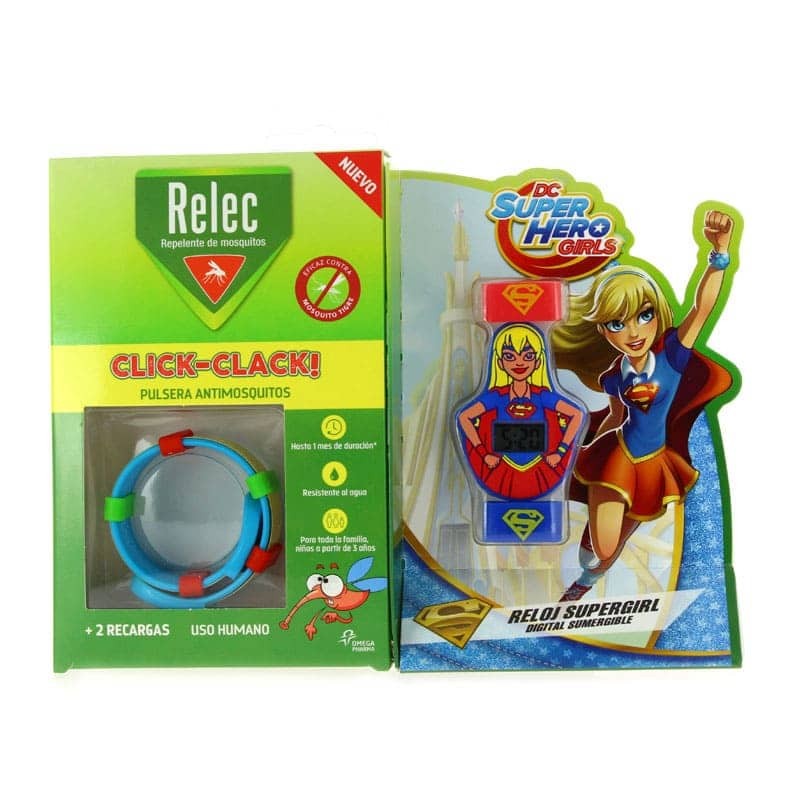 Relec Pulsera Antimosquitos Click-Clack Supergirl