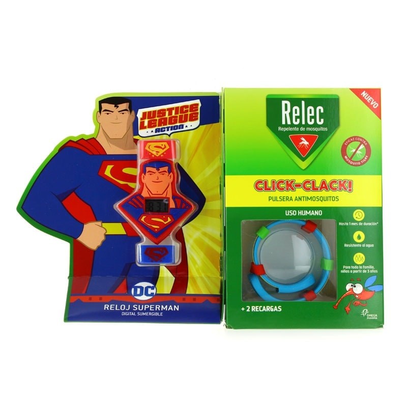 Relec Pulsera Antimosquitos Click-Clack Superman