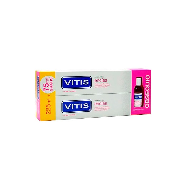 Vitis Encías Pasta Dentífrica Duplo (2 x 150 ml) + Colutorio Regalo (30 ml)