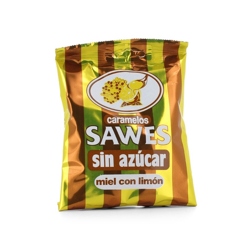 Sawes Caramelo sin Azúcar Sabor a Miel con Limón (50 g)