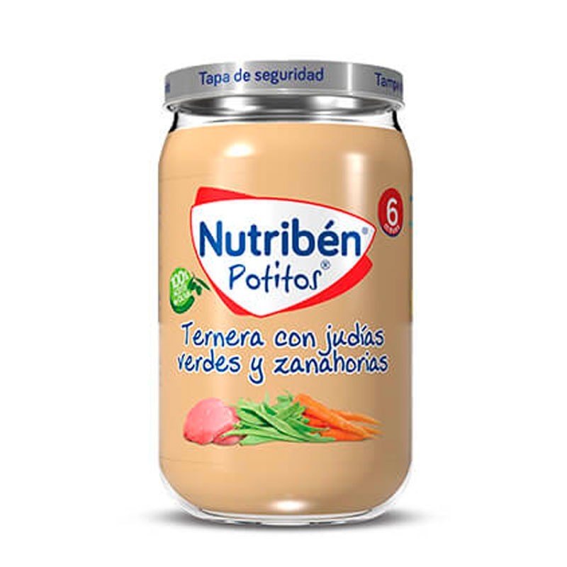 Nutribén Potitos Ternera Judías Verdes y Zanahoria +6 Meses (235 g)