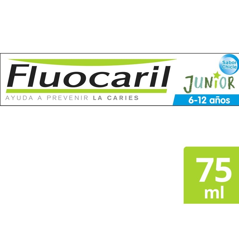 Fluocaril Junior Pasta Dental Sabor a Chicle Niños de 6 a 12 Años (75 ml)
