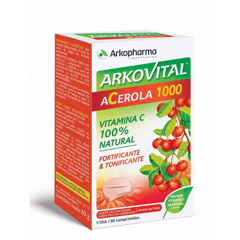 ARKOVITAL Acerola 1000 Vitamina C 100% Natural - 15 Comprimidos