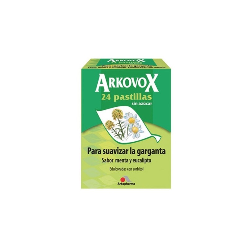 ARKOVOX Menta y Eucalipto - Suaviza la garganta (24 comprimidos para chupar)