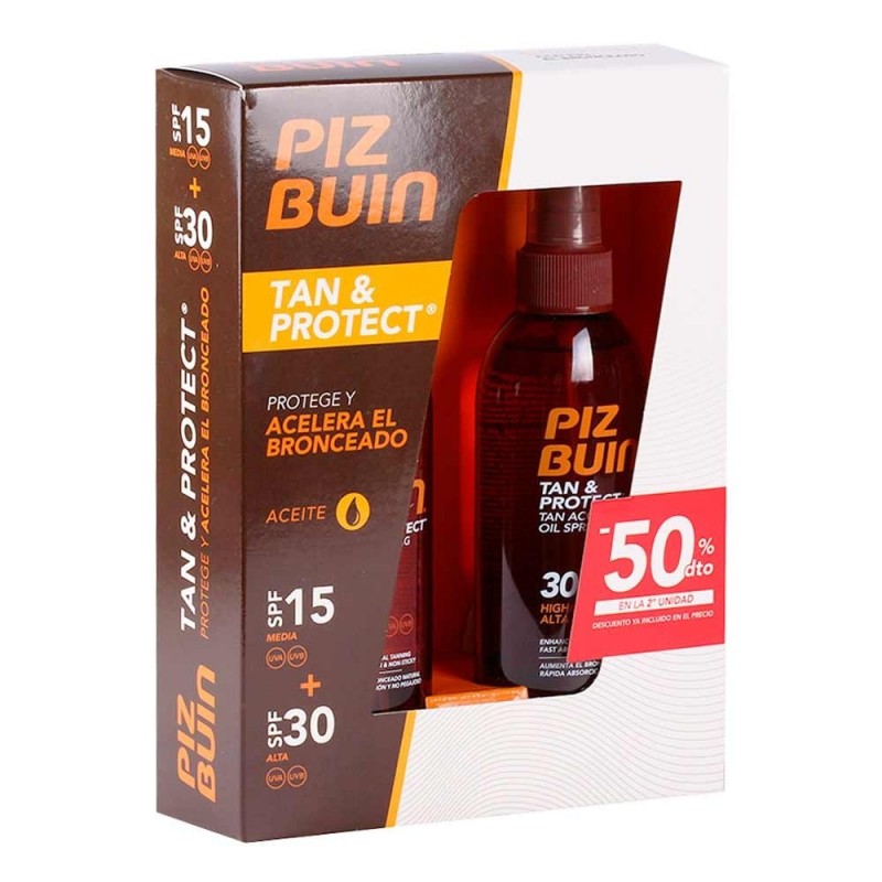 Piz Buin Tan &amp; Protect Aceite en Spray Acelerador del Bronceado SPF 30 (150 ml) + SPF 15 (150 ml)