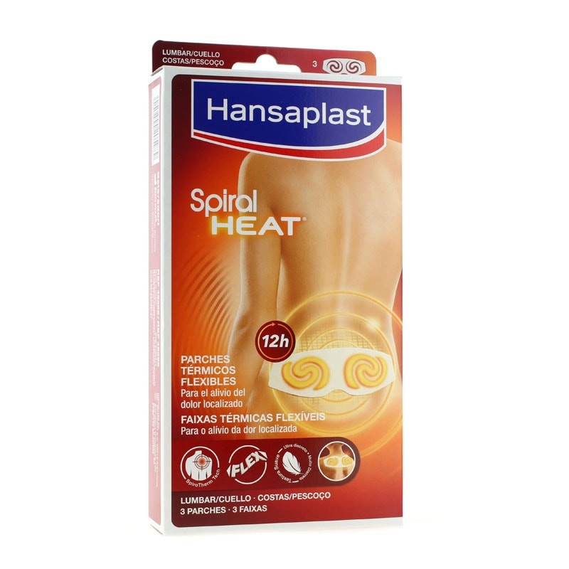 Hansaplast Spiral Heat Parches Térmicos Flexibles Lumbar/Cuello – 3 Parches