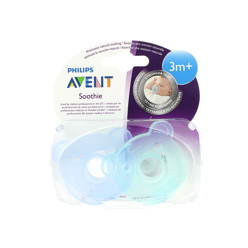 Philips Avent Chupete Soothie Shapes Azul y Verde +3 Meses – 2 Unidades