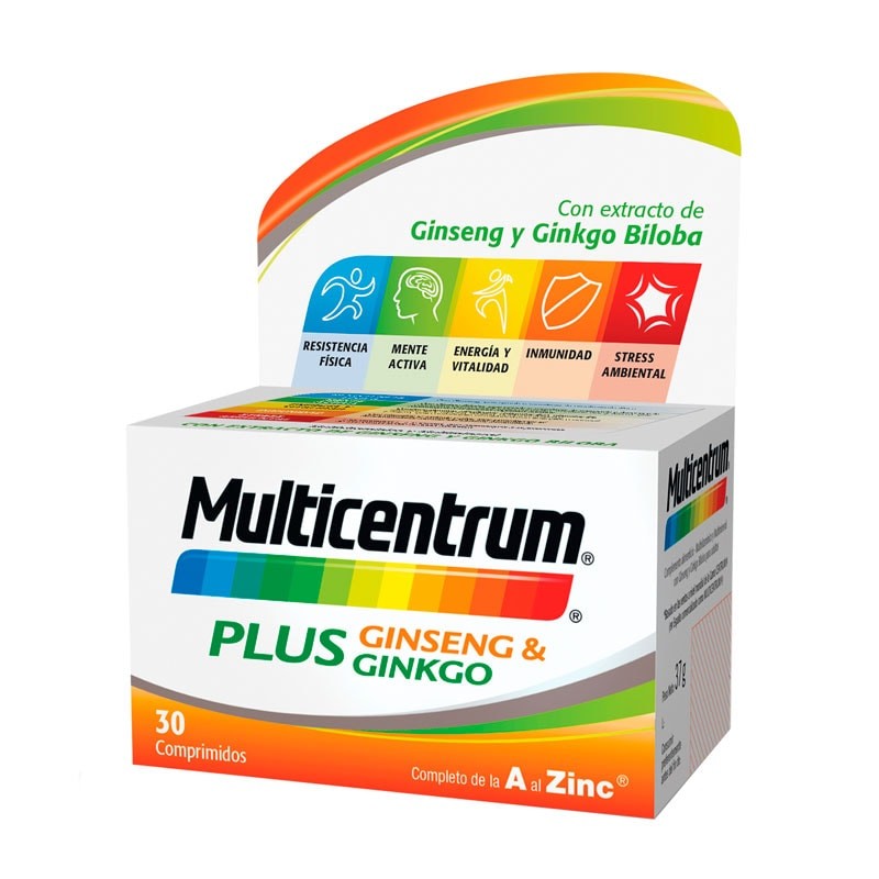 Multicentrum Plus Ginseng y Ginkgo – 30 Comprimidos