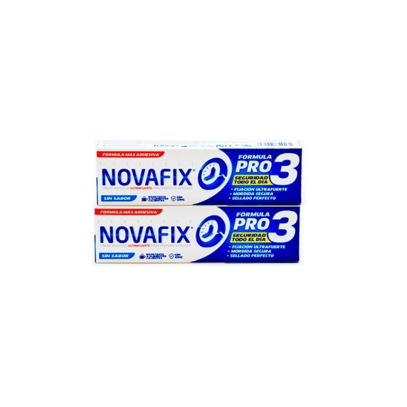 Novafix Formula Pro 3 Crema Adhesiva Ultra-Fuerte para Prótesis Dental Duplo (2 x 50 g)