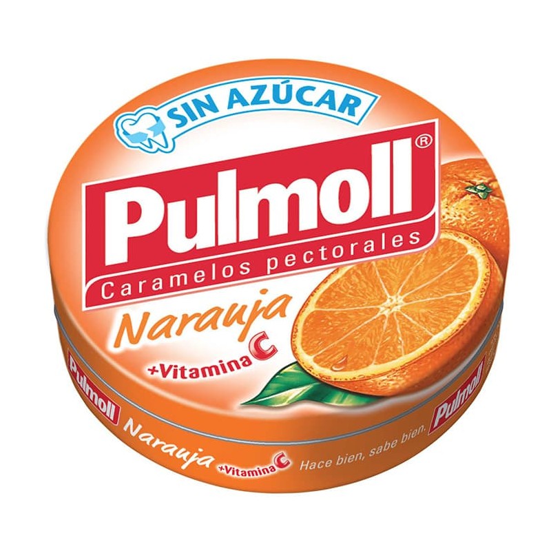 Pulmoll Caramelos Sin Azúcar Sabor a Naranja + Vitamina C (45 g)