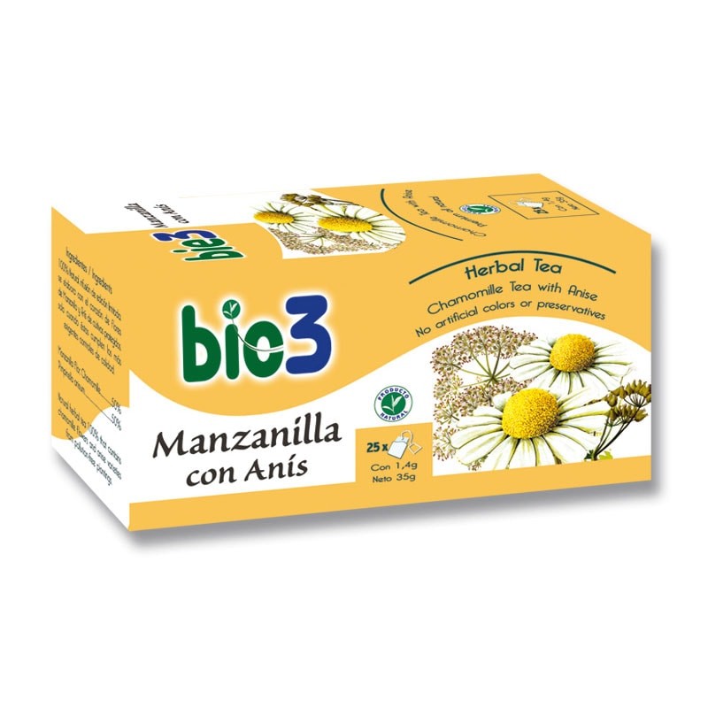 Bio3 Té de Manzanilla con Anís – 25 Bolsitas